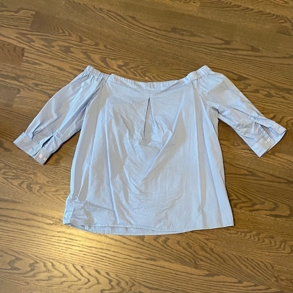 Pinstripe cold shoulder top - Picture 3 of 7